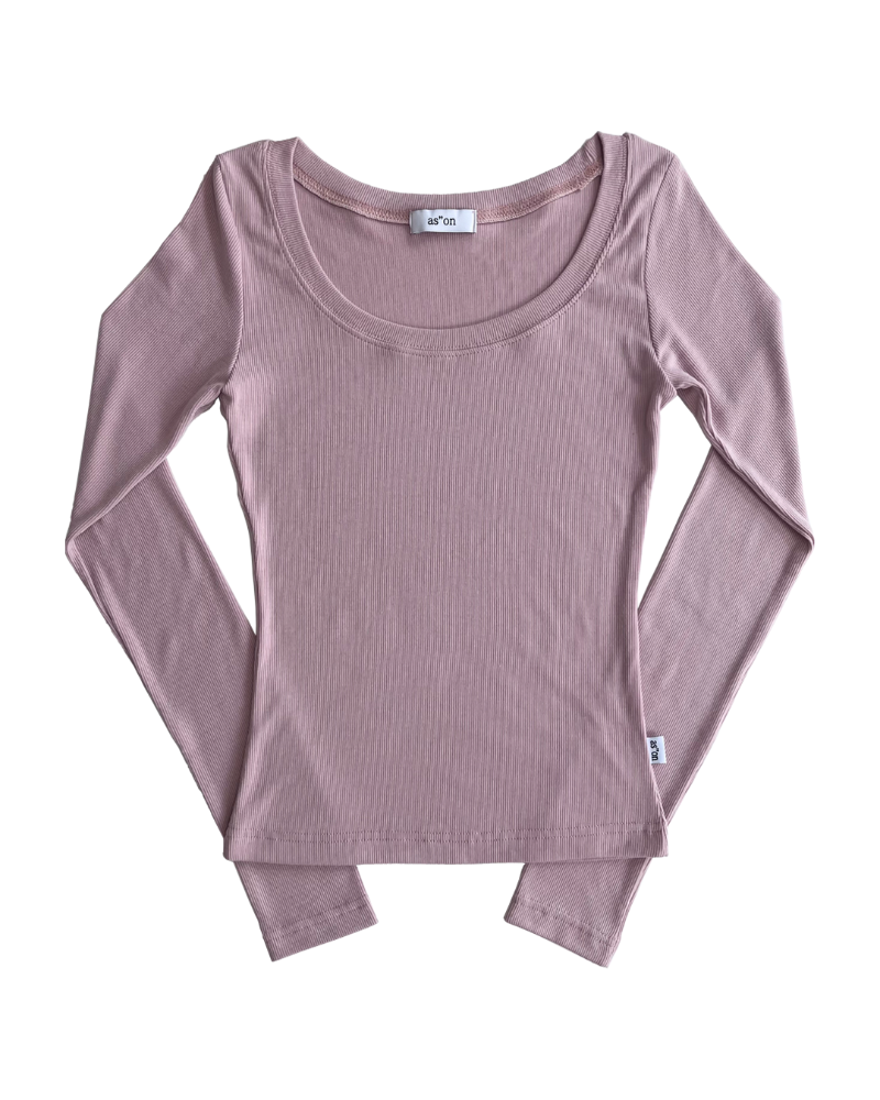 as”on Ribbed long T (Pink)