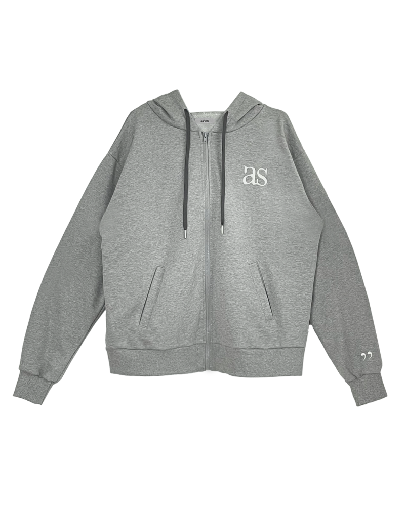 as&quot;on Logo training hood zip-up (Gray)