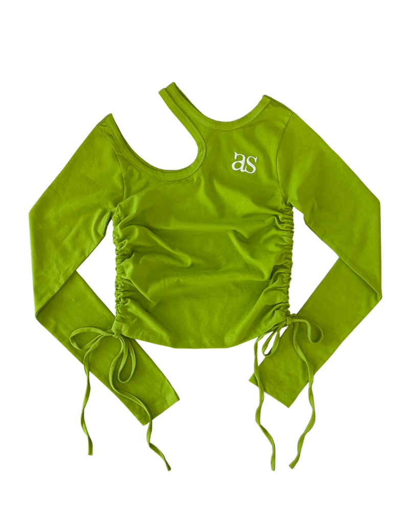 as&quot;on Cut-out shirring T (Green) / Limited Quantity