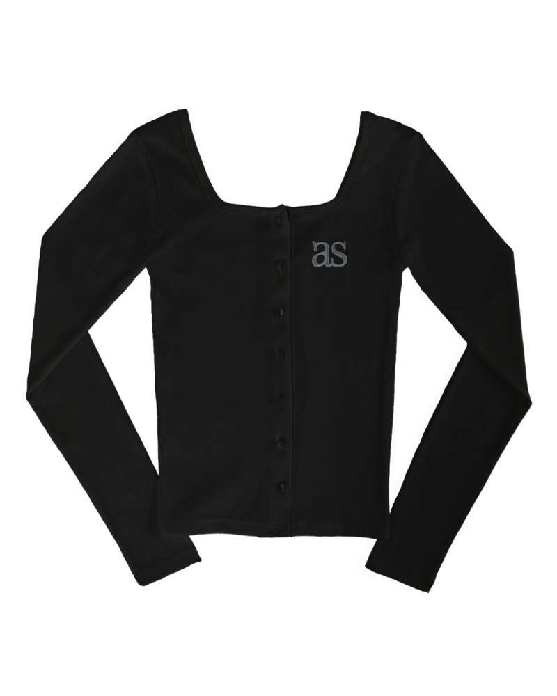 as”on Sicily button cardigan (Black)