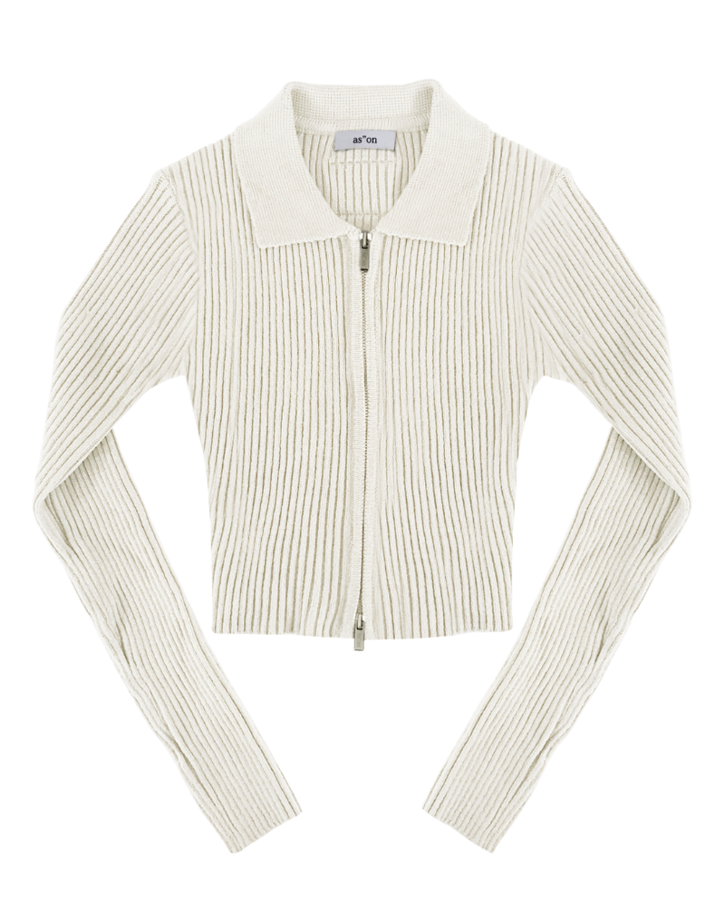as”on Keith knit zip-up (White)