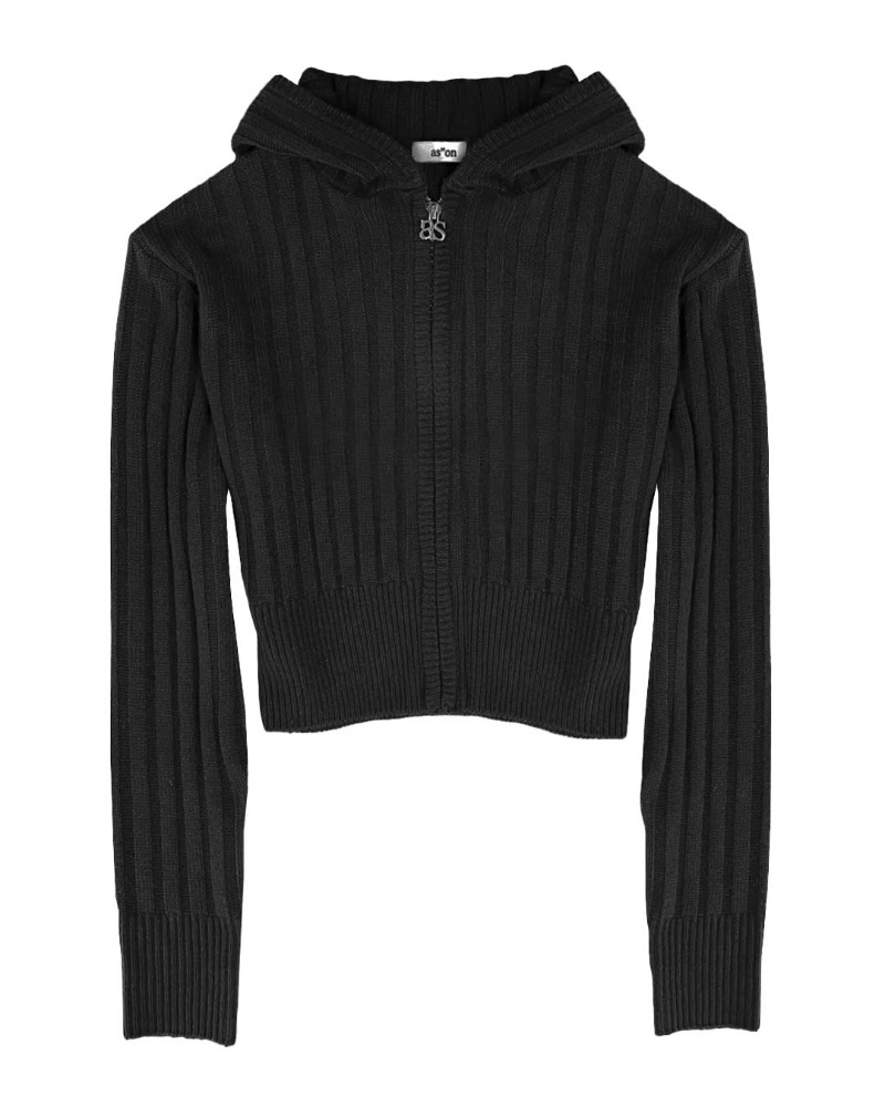 as”on Nadia knit zip-up (Black)