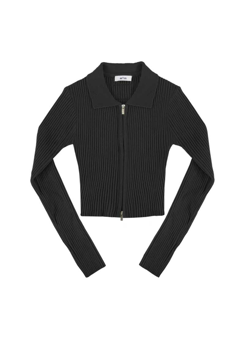 KEITH KNIT ZIP-UP / BLACK