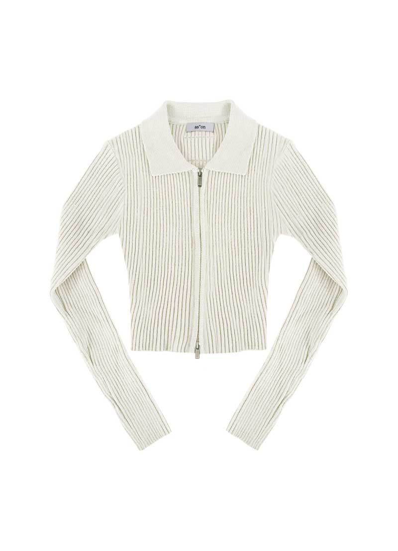 KEITH KNIT ZIP-UP / WHITE