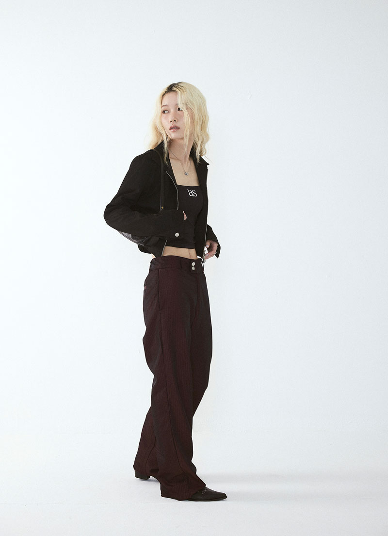 LINING SATIN TROUSERS / WINE